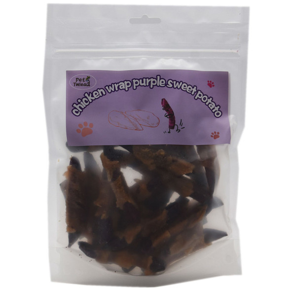 Healthy Treats for Dogs,Chicken Wrapped Purple Sweet Potato Dog Treats,Soft Snacks suitable for Small Medium Large Dogs-Chicken Wrapped Purple Potato,8 oz