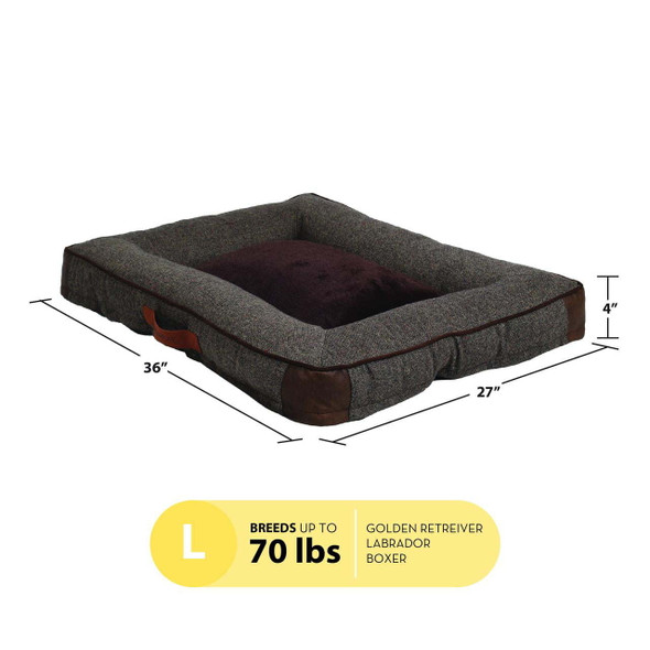 Large Comfort Orthopedic Bolster-Style Dog & Cat Bed