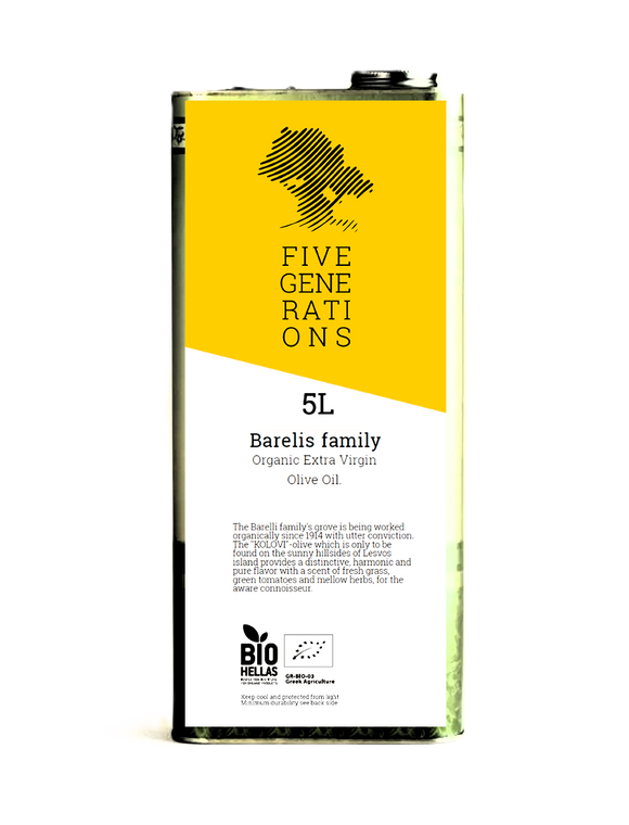 ΒΙΟΛΟΓΙΚΟ ΕΞΑΙΡΕΤΙΚΟ ΠΑΡΘΕΝΟ ΕΛΑΙΟΛΑΔΟ ΠΛΩΜΑΡΙΟΥ FIVE GENERATIONS ΚΤΗΜΑ ΜΠΑΡΕΛΗ 5Lt
