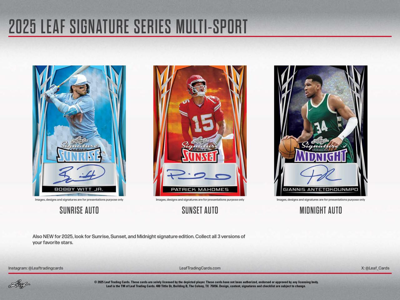 スポーツ選手 LEAF SIGNATURE SERIES 2025 Leaf Signature Series Multi-Sport Hobby 10 Box Case