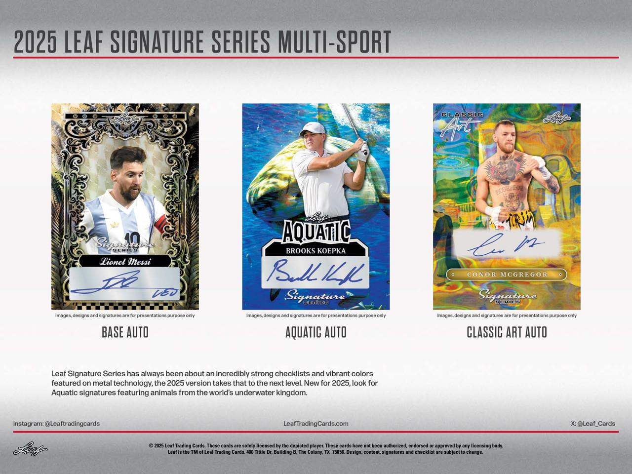 2025 Leaf Signature Series Multi-Sport Hobby 10 Box Case