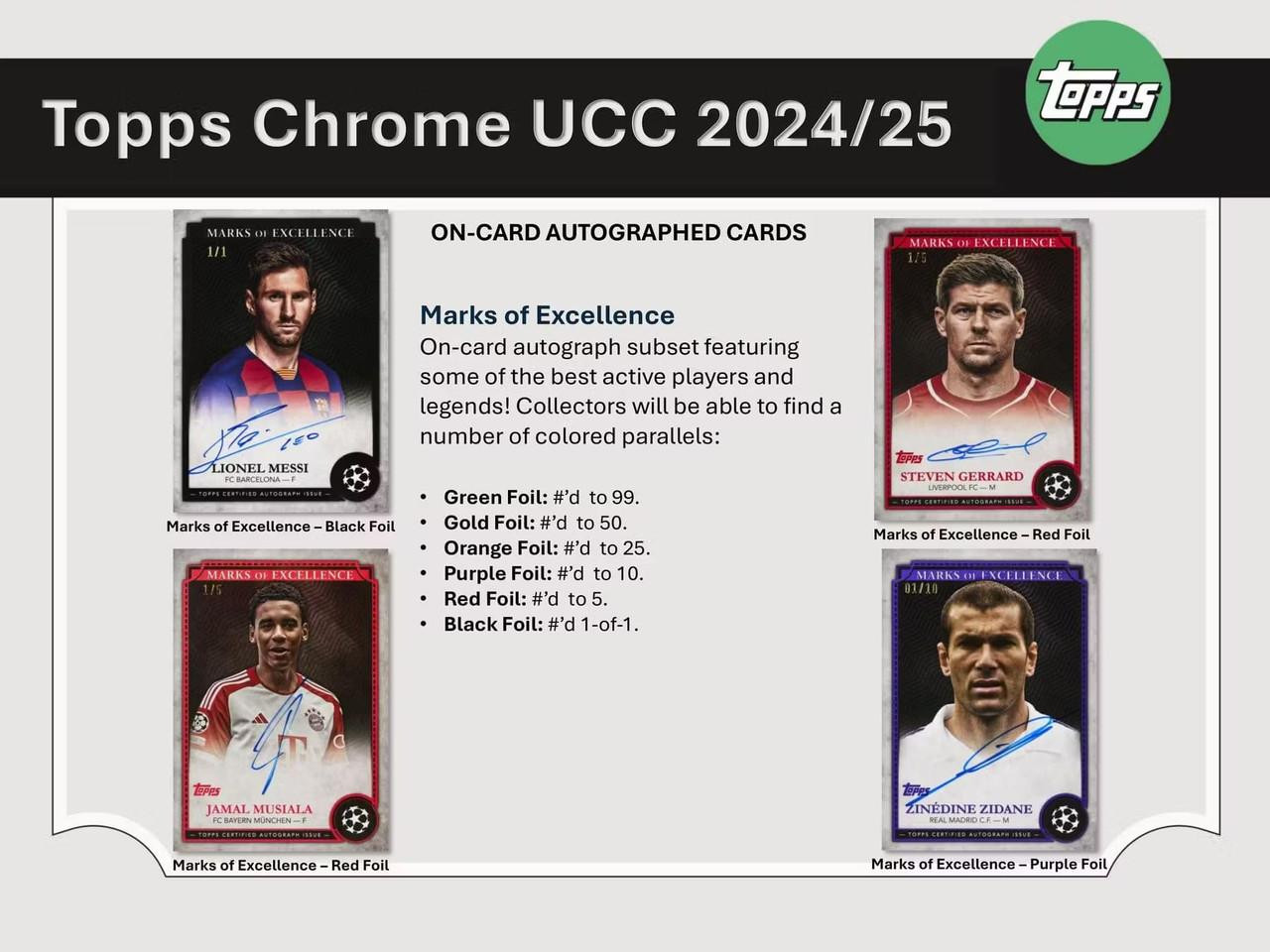 2024/25 Topps UEFA Club Competitions Chrome Soccer Jumbo 8 Box Case