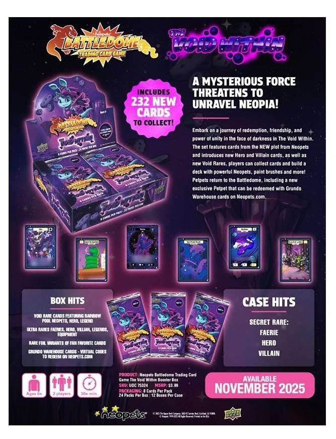 2025 Upper Deck Neopets Battledome The Void Within Booster Box