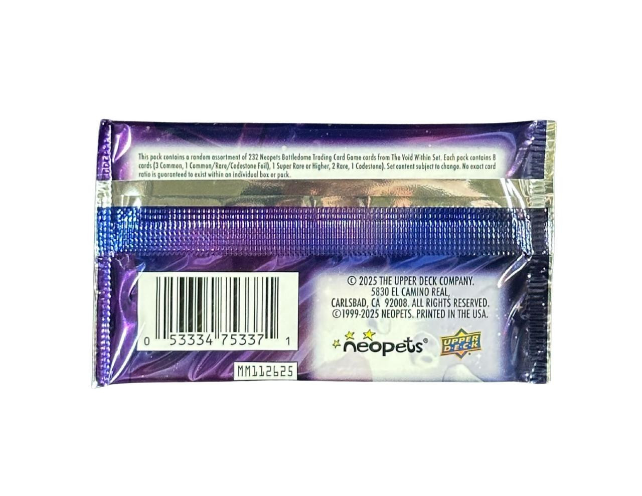 2025 Upper Deck Neopets Battledome The Void Within Booster Pack