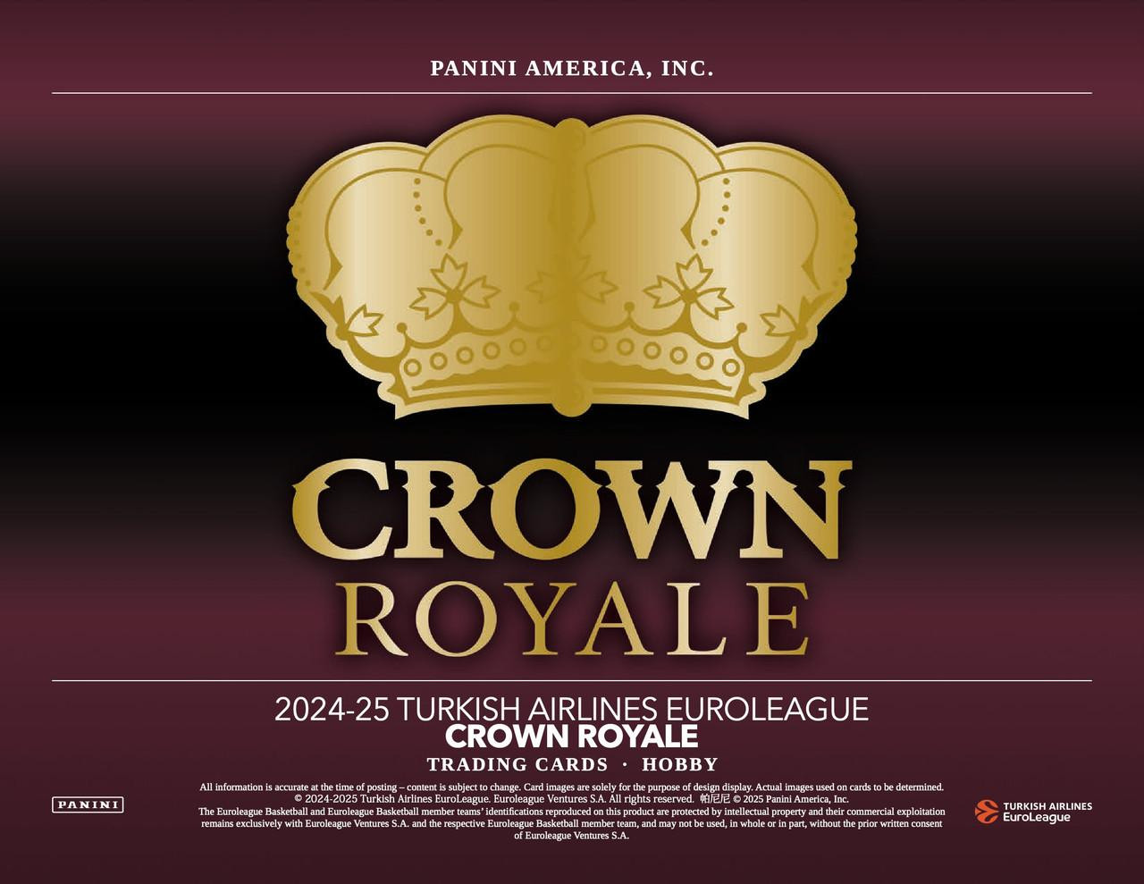 2024/25 Panini Crown Royale Turkish Airlines Euroleague 2024/25 Panini Crown Royale Turkish Airlines Euroleague