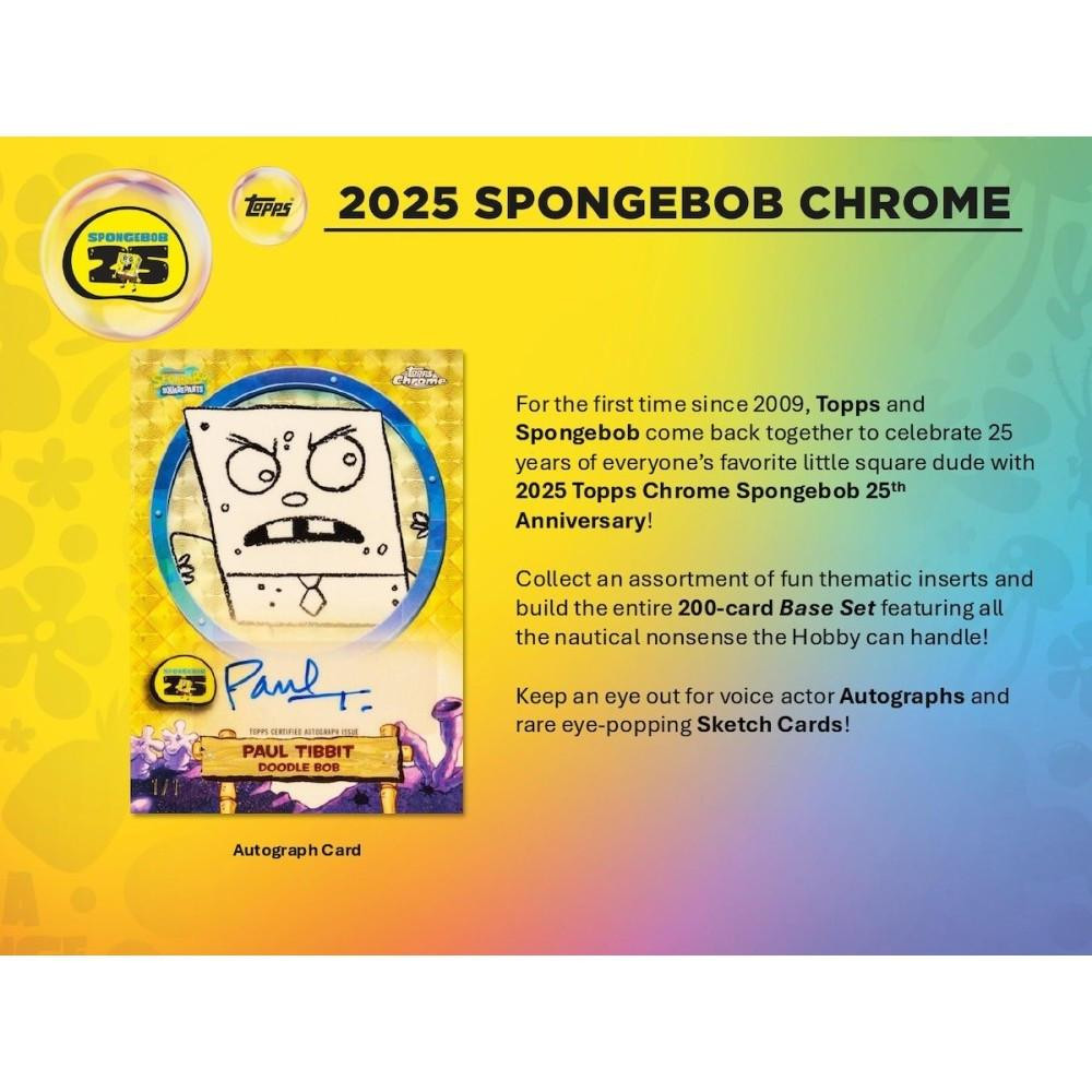 2025 Topps Chrome SpongeBob SquarePants 25th Anniversary Hobby Pack