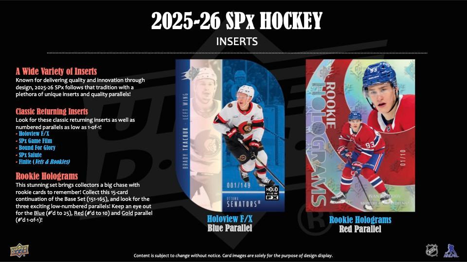 2025/26 Upper Deck SPx Hockey Hobby Pack
