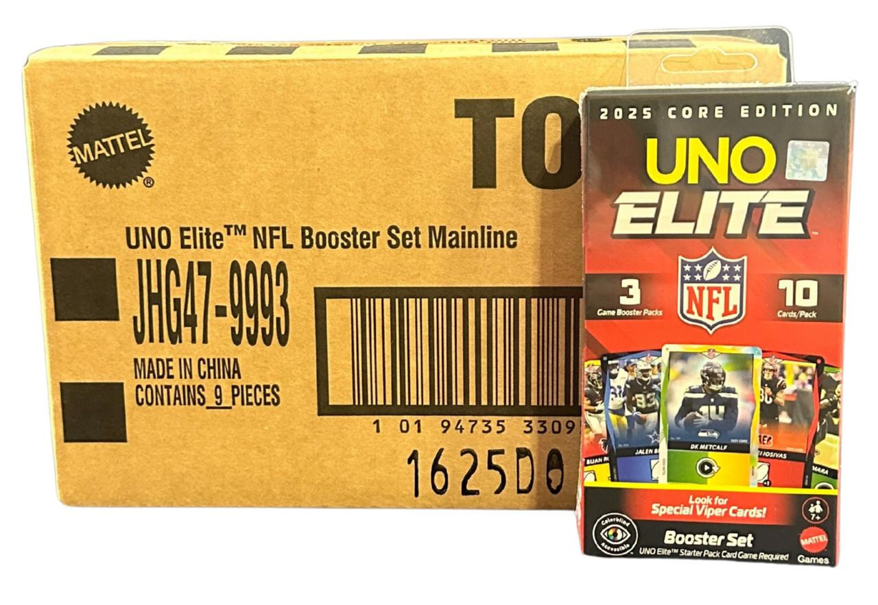 2025 UNO Elite Football Core Edition 3-Pack Booster 9 Box Case
