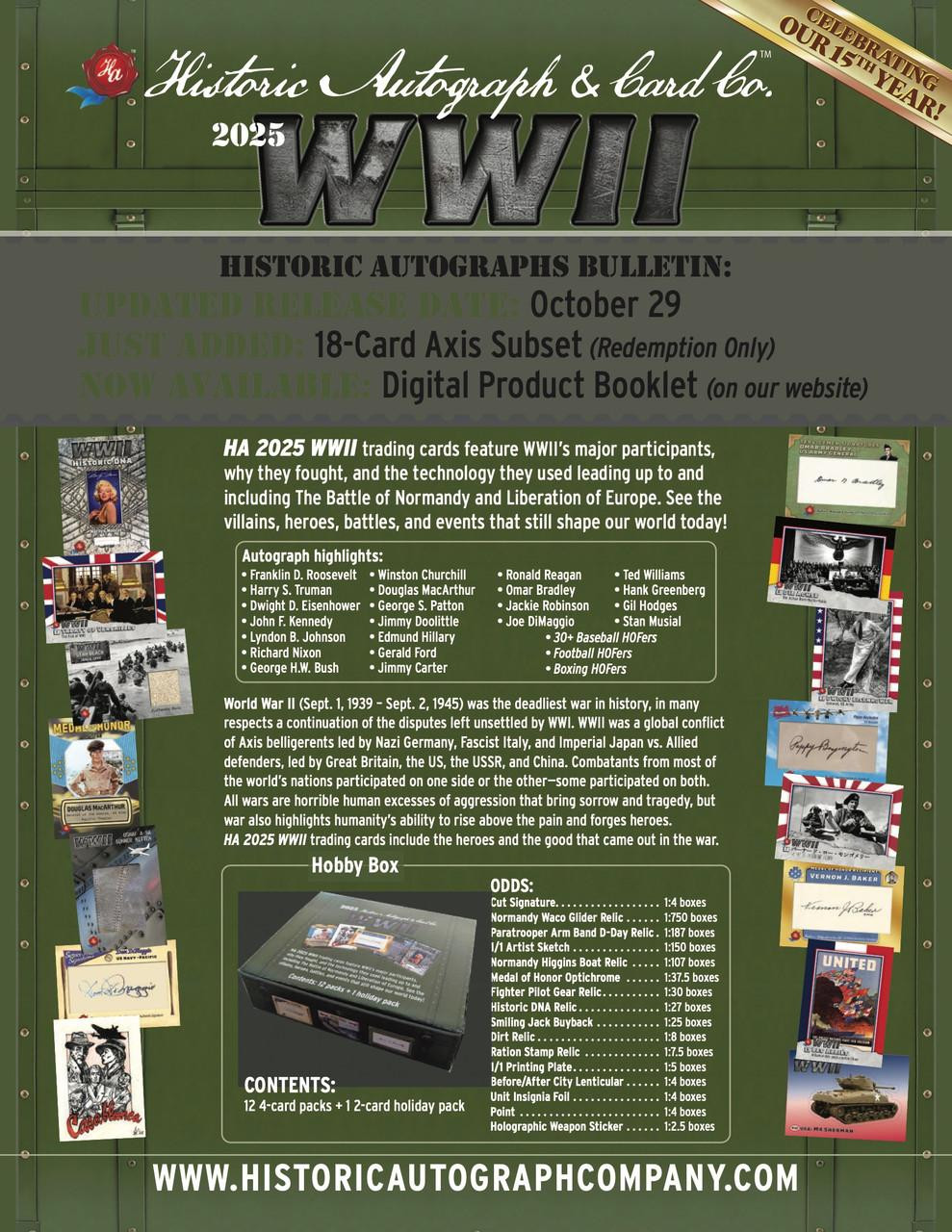 2025 Historic Autographs WWII Hobby Box