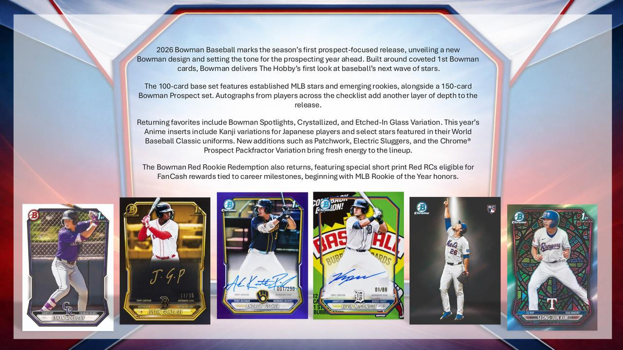 2026 Bowman Baseball Jumbo Box
