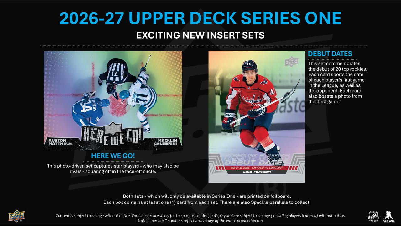 2026/27 Upper Deck Series 1 Hockey Hobby 12 Box Case