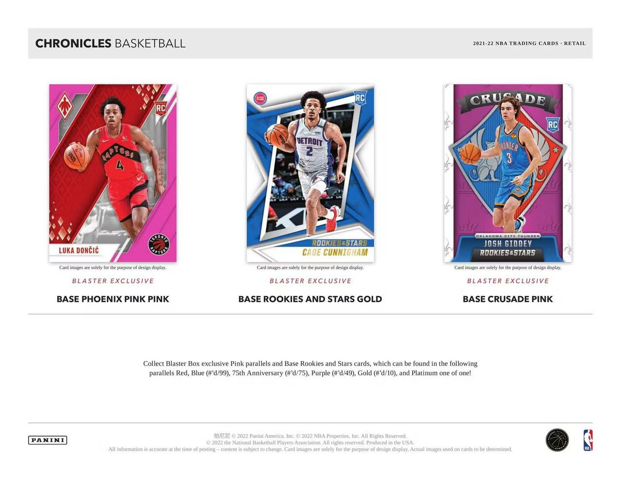 2021/22 Panini Chronicles Basketball Blaster (Pink Parallels) Box
