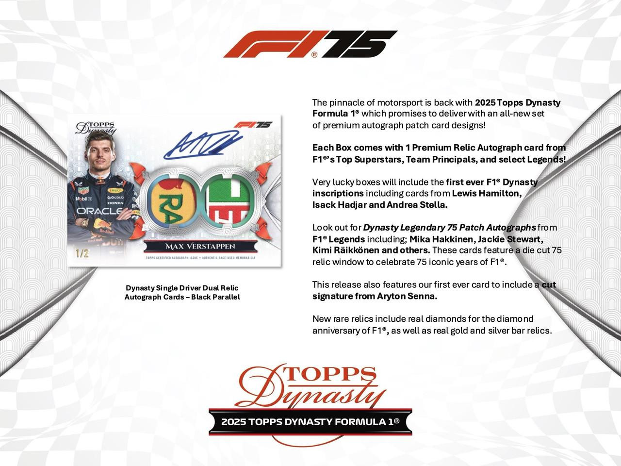 2025 Topps Dynasty Formula 1 Racing Hobby 5 Box Case