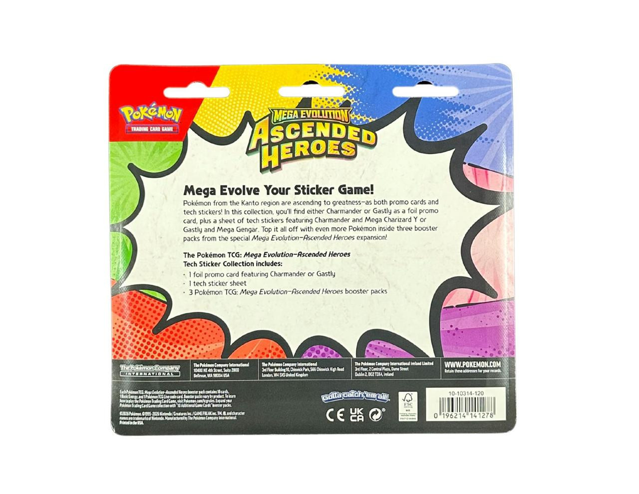Pokemon Mega Evolution Ascended Heroes Tech Sticker Collection Box