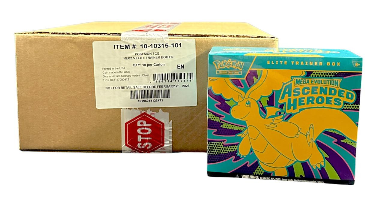 Pokemon Mega Evolution Ascended Heroes Elite Trainer 10 Box Case