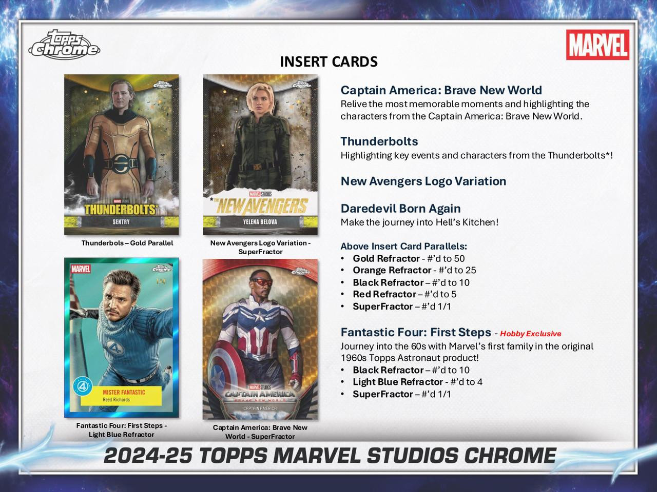 2025 Topps Chrome Marvel Studios Hobby 8 Box Case