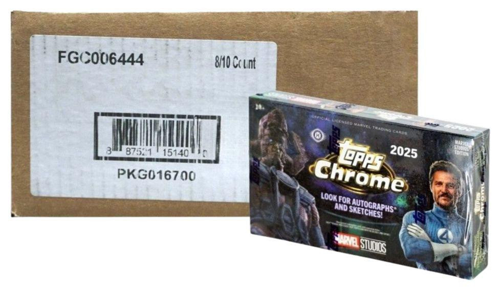 2025 Topps Chrome Marvel Studios Hobby 8 Box Case