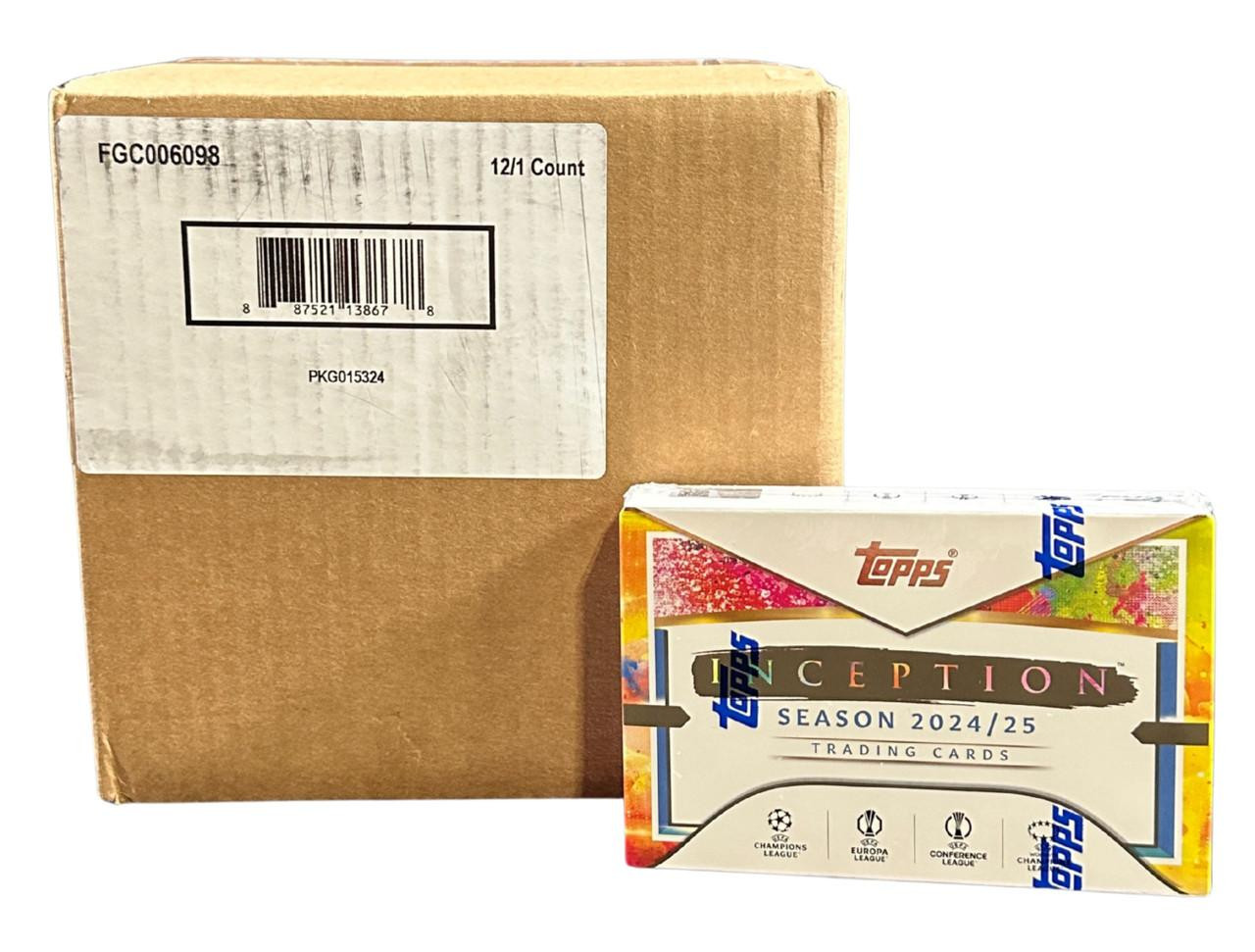 Topps Inception Soccer Box 2024/25 Topps Inception UEFA Club Competitions Soccer Hobby 12 Box Case