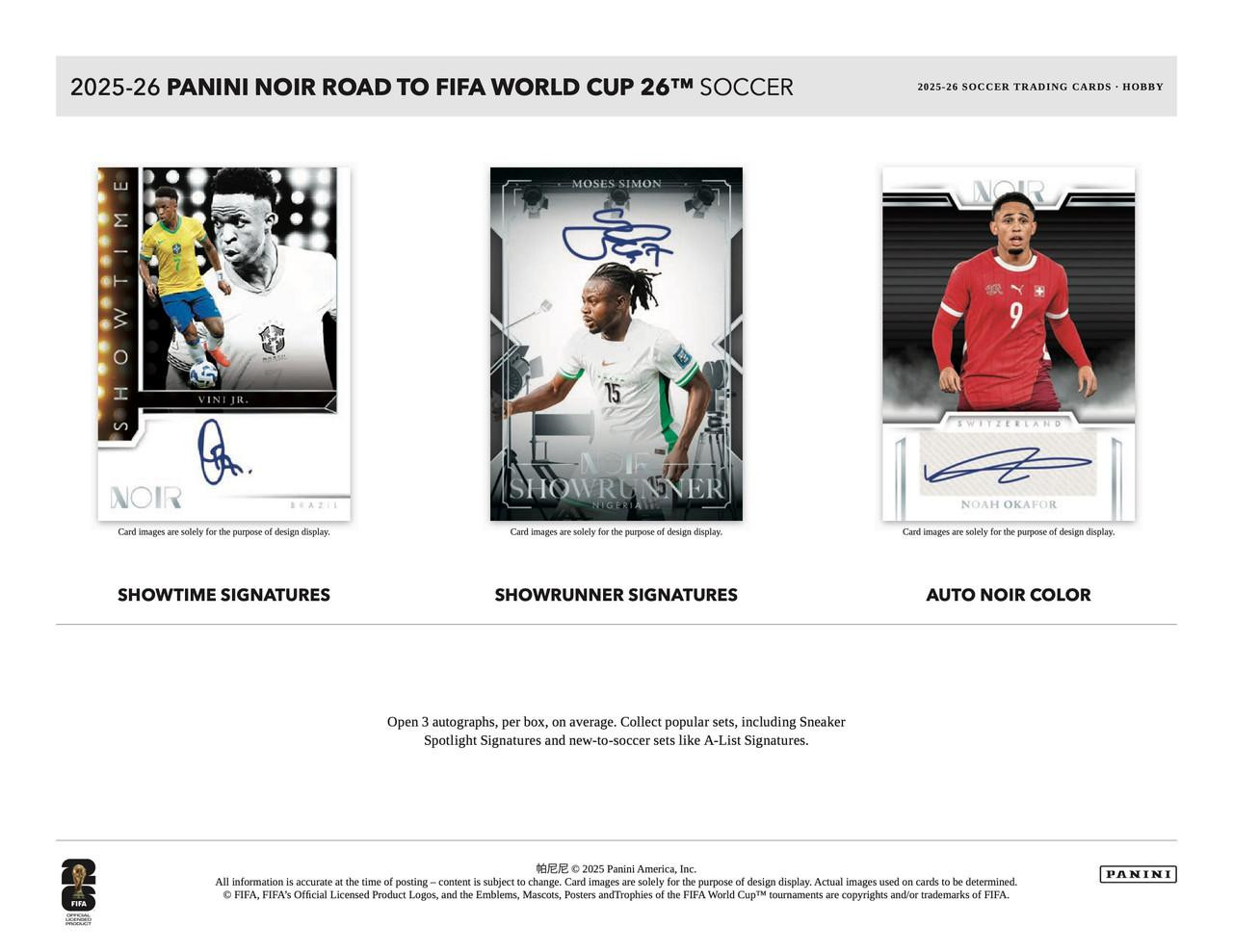2025/26 Panini Noir Road to FIFA World Cup Soccer Hobby Box