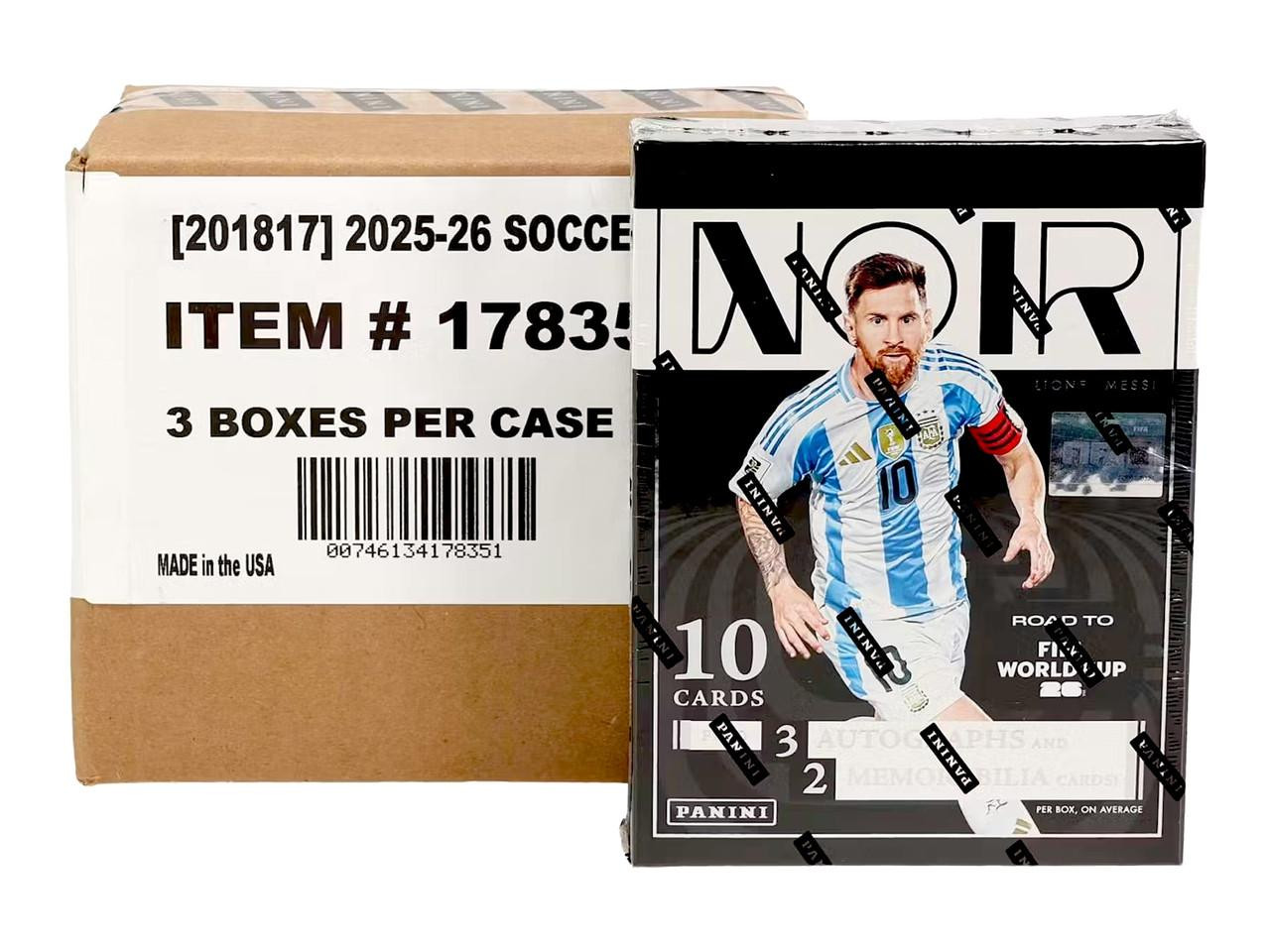 2025/26 Panini Noir Road to FIFA World Cup Soccer Hobby 3 Box Case
