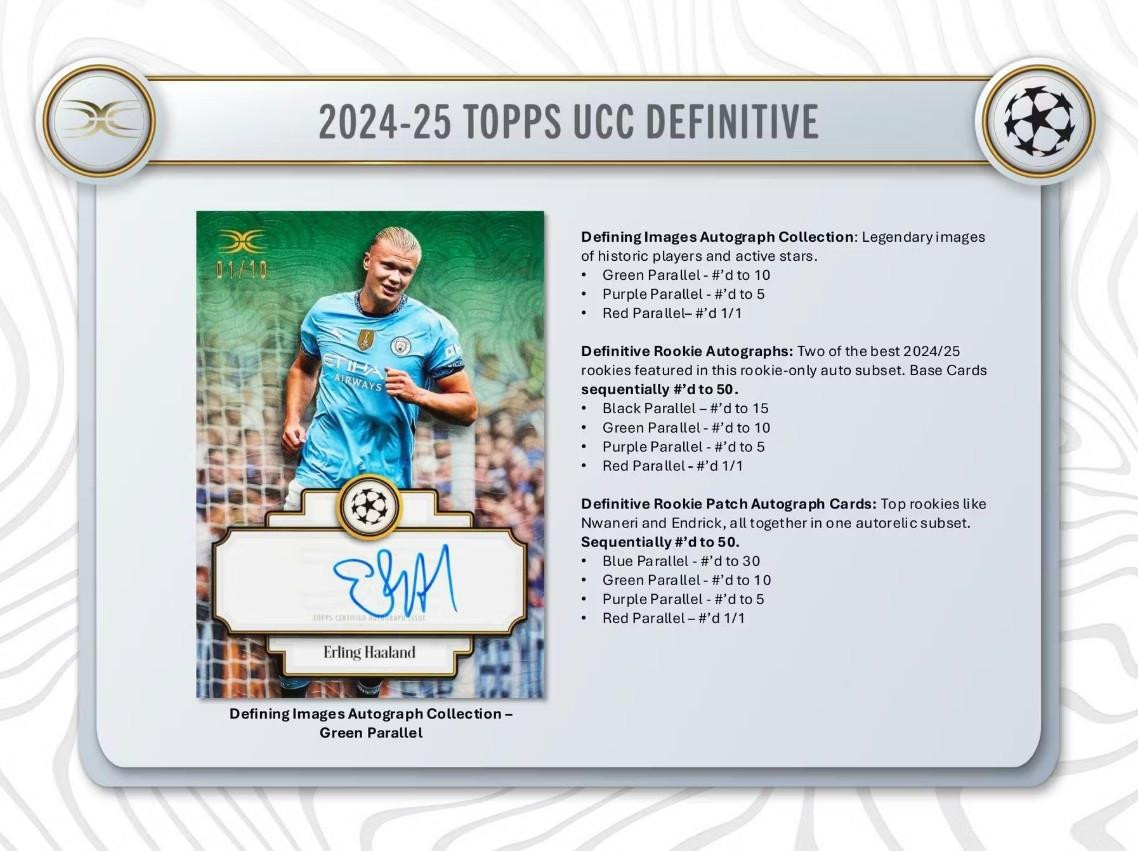 2024/25 Topps UEFA Champions League Definitive Soccer Hobby Box