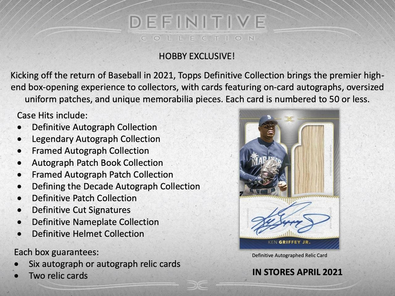 2021 Topps Definitive Baseball Hobby Box