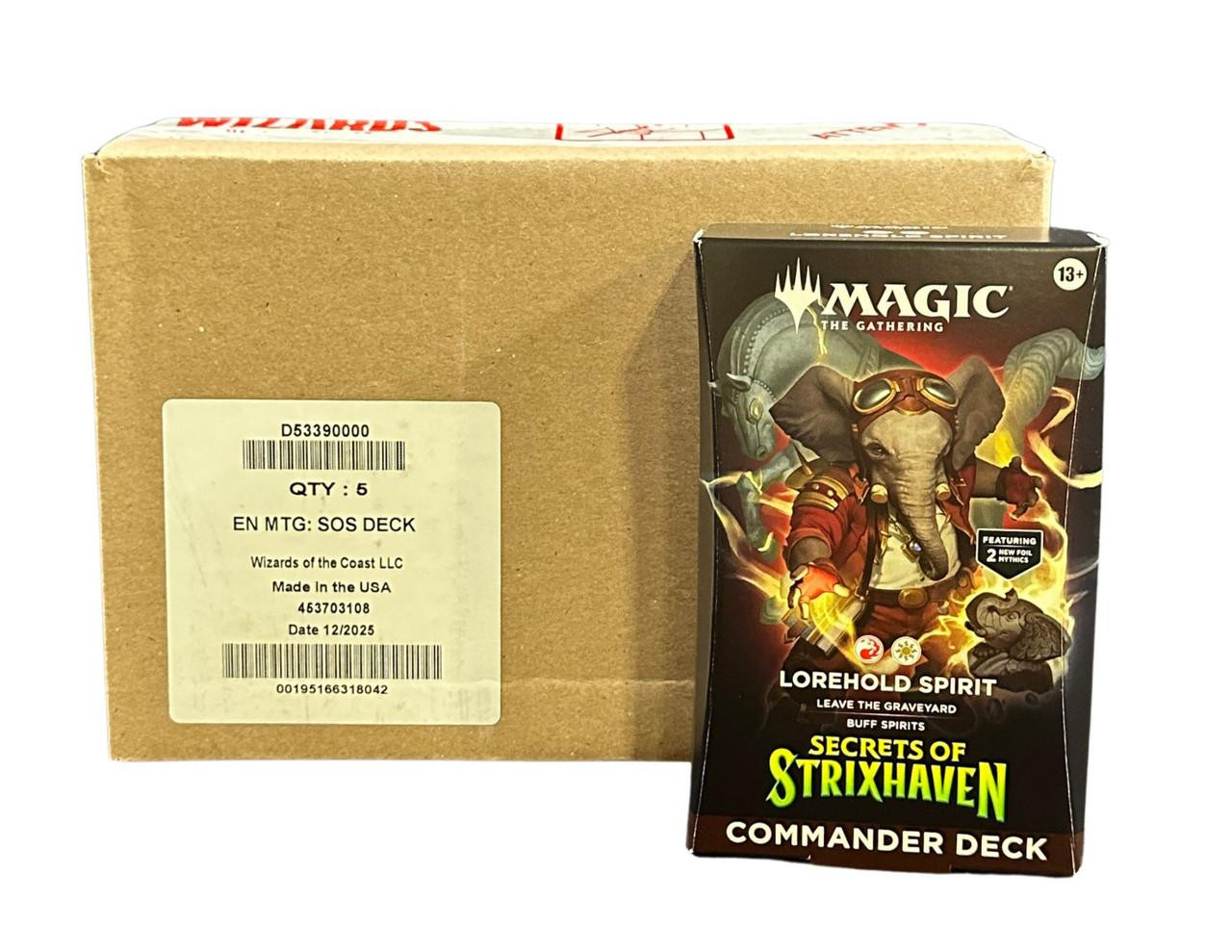 Magic: The Gathering Secrets of Strixhaven Commander 5 Box Case