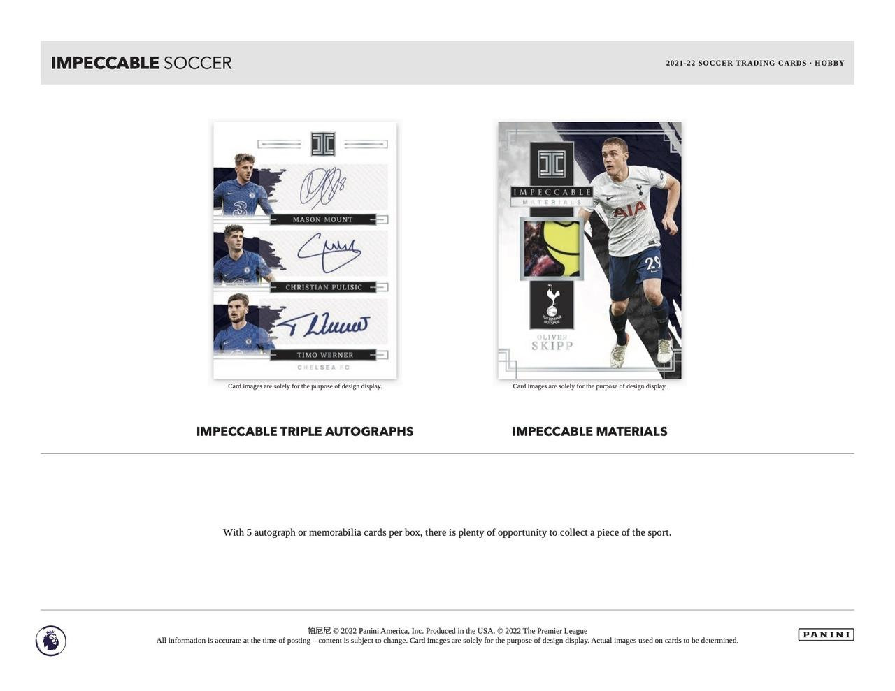 2021/22 Panini Impeccable Premier League Soccer Hobby Box