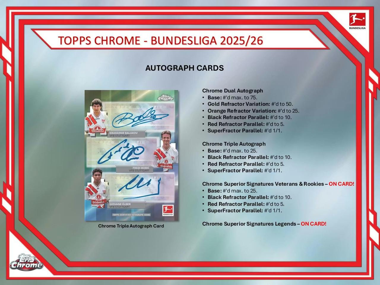 2025/26 Topps Chrome Bundesliga Soccer Blaster 40 Box Case