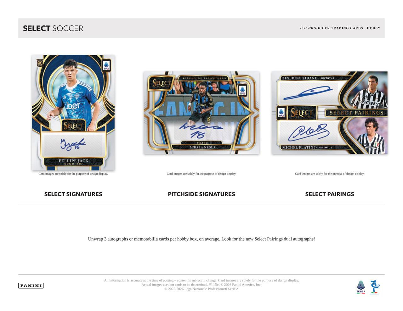 2025/26 Panini Select Serie A Soccer Hobby 12 Box Case