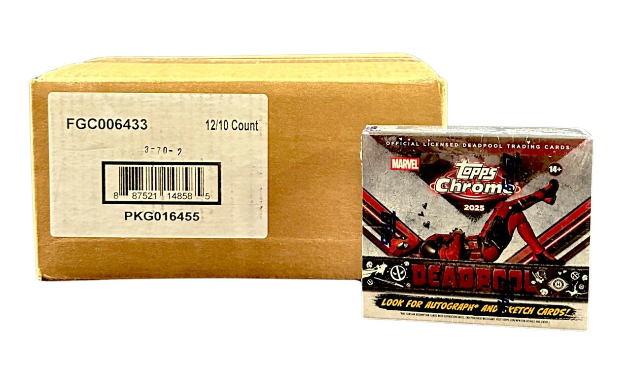 2025 Topps Chrome Marvel Deadpool Hobby 12 Box Case