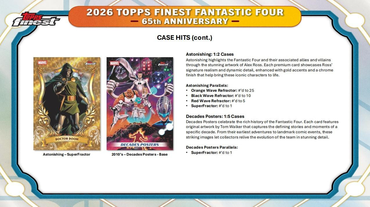 2026 Topps Finest Marvel Fantastic Four 65th Anniversary Hobby Box