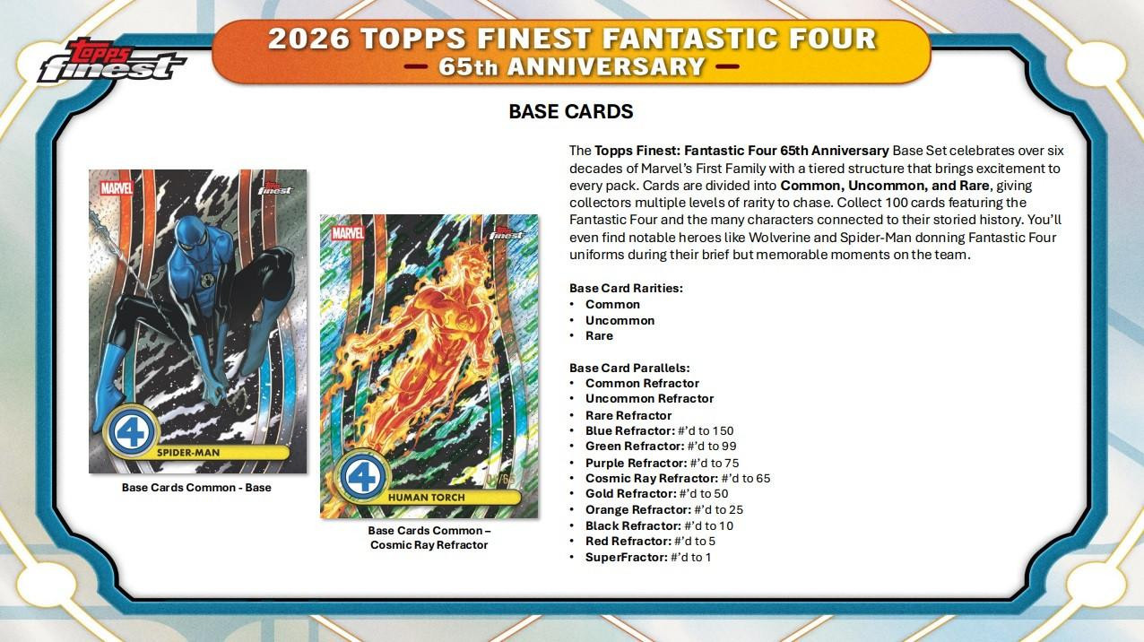 2026 Topps Finest Marvel Fantastic Four 65th Anniversary Hobby Box