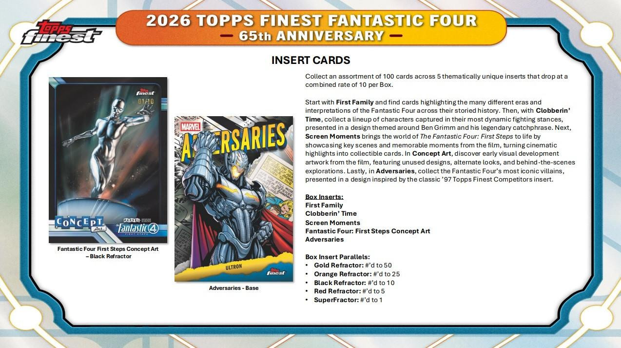 FANTASTIC!BOX〈6枚組〉 2026 Topps Finest Marvel Fantastic Four 65th Anniversary Hobby Box