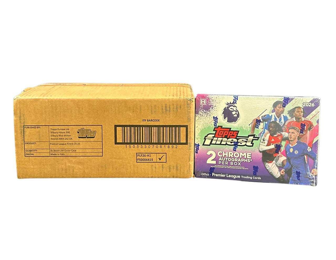 2025/26 Topps Finest English Premier League Soccer Hobby 8 Box Case