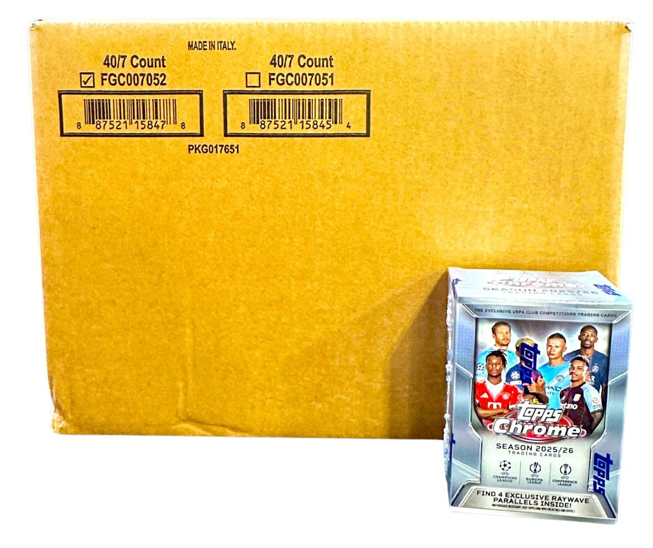 2025/26 Topps UEFA Club Competitions Chrome Soccer Blaster 40 Box Case