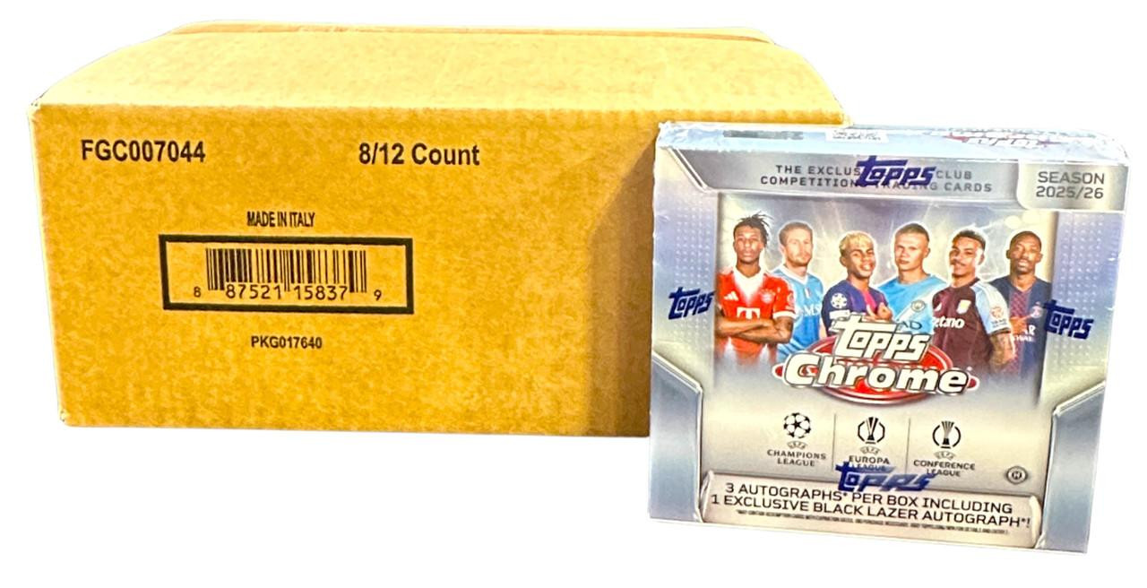 CHROME BOX 8CD+7inch 豪華ブックレット付き 2025/26 Topps UEFA Club Competitions Chrome Soccer Jumbo 8 Box Case