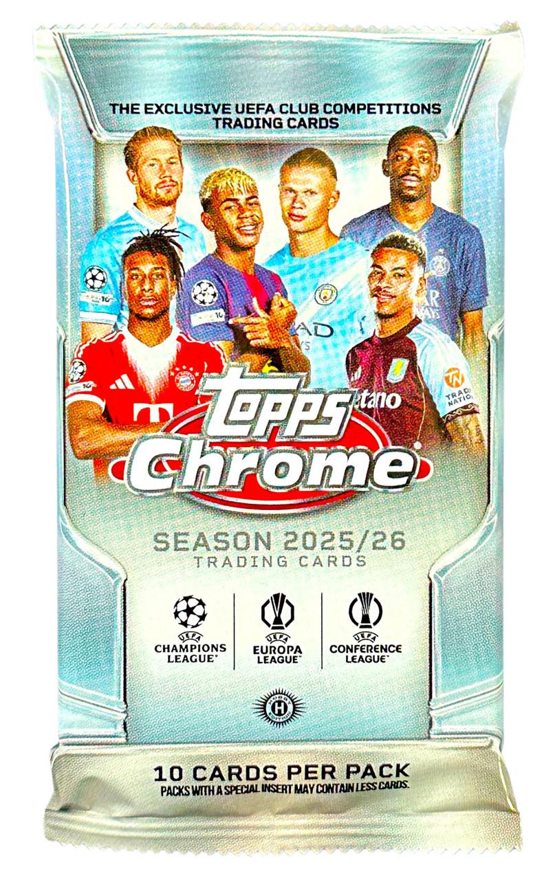 2025/26 Topps UEFA Club Competitions Chrome Soccer Jumbo Pack