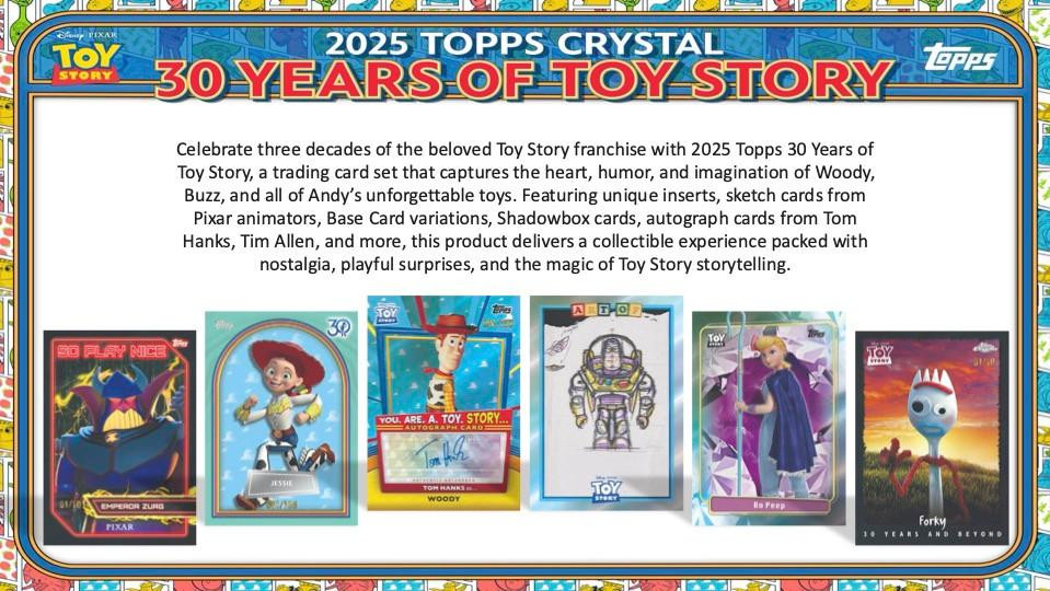 2025 Topps Crystal 30 Years Of Toy Story Hobby Box