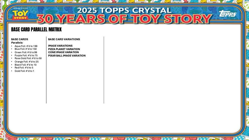 2025 Topps Crystal 30 Years Of Toy Story Hobby Box
