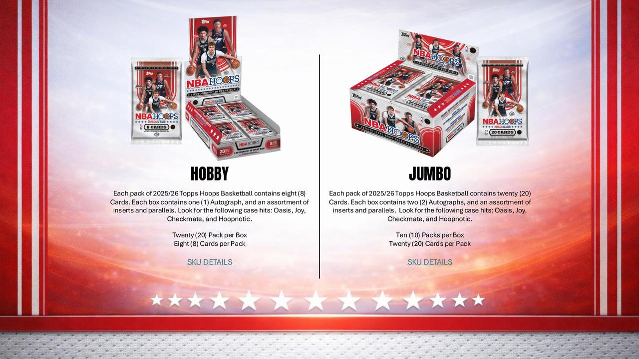 2025/26 Topps NBA Hoops Basketball Jumbo 8 Box Case