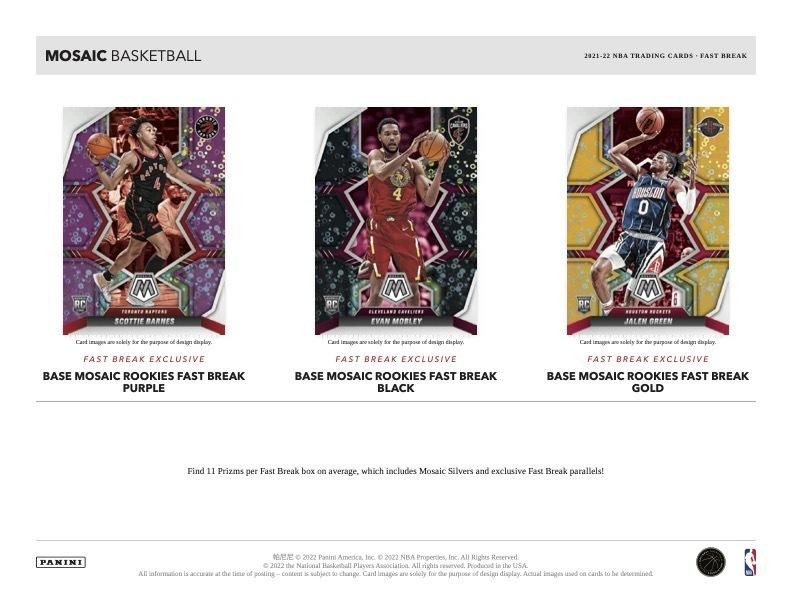 2021/22 Panini Mosaic Basketball Fast Break Box
