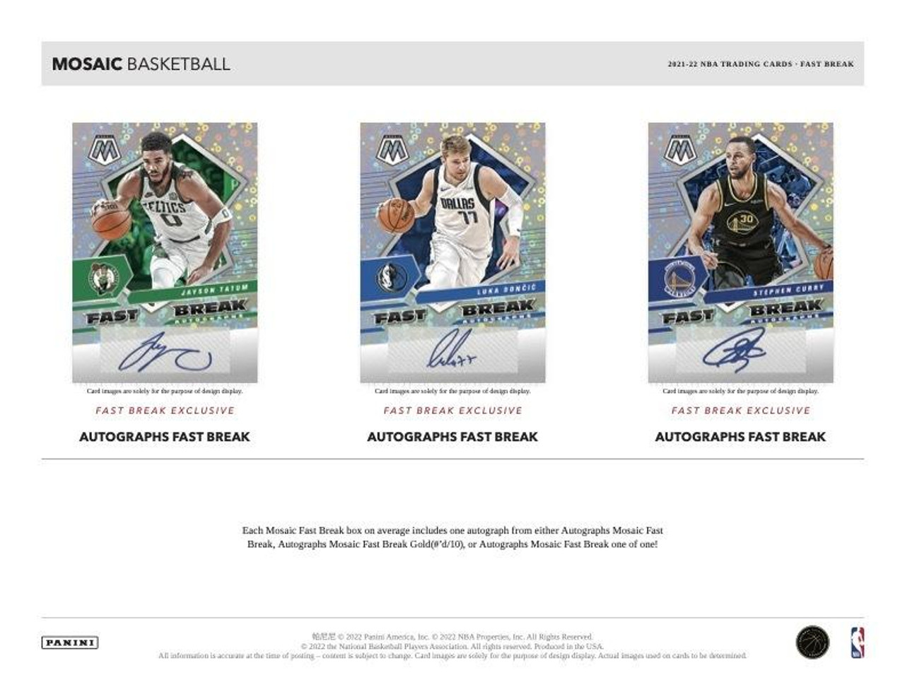 2021/22 Panini Mosaic Basketball Fast Break Box