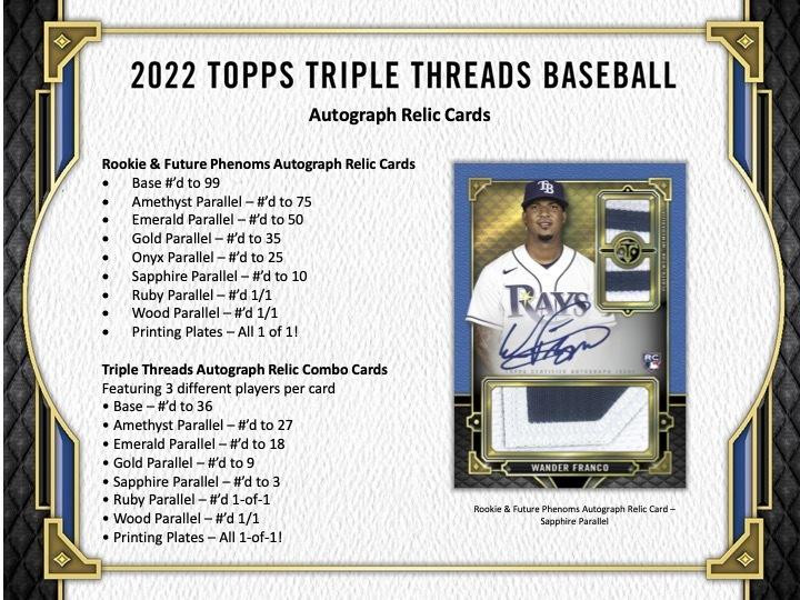 2022 Topps Triple Threads Baseball Hobby Box