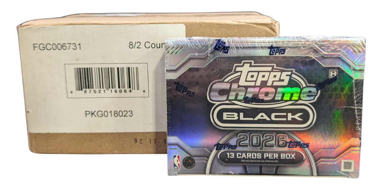 2025/26 Topps Chrome Black Basketball Hobby 8 Box Case