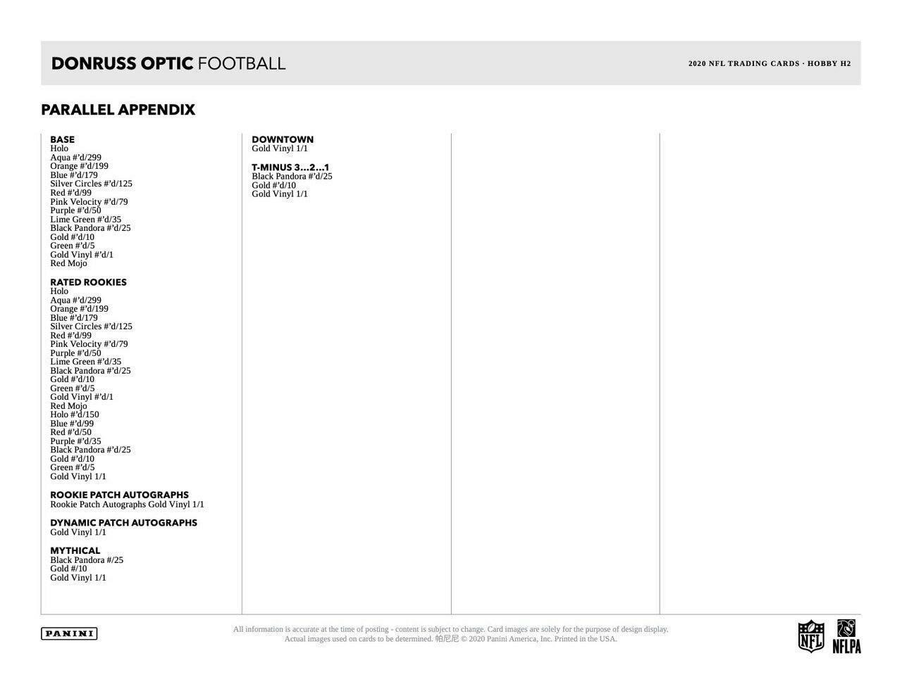 2020 Panini Donruss Optic Football Hobby Hybrid 20 Box Case