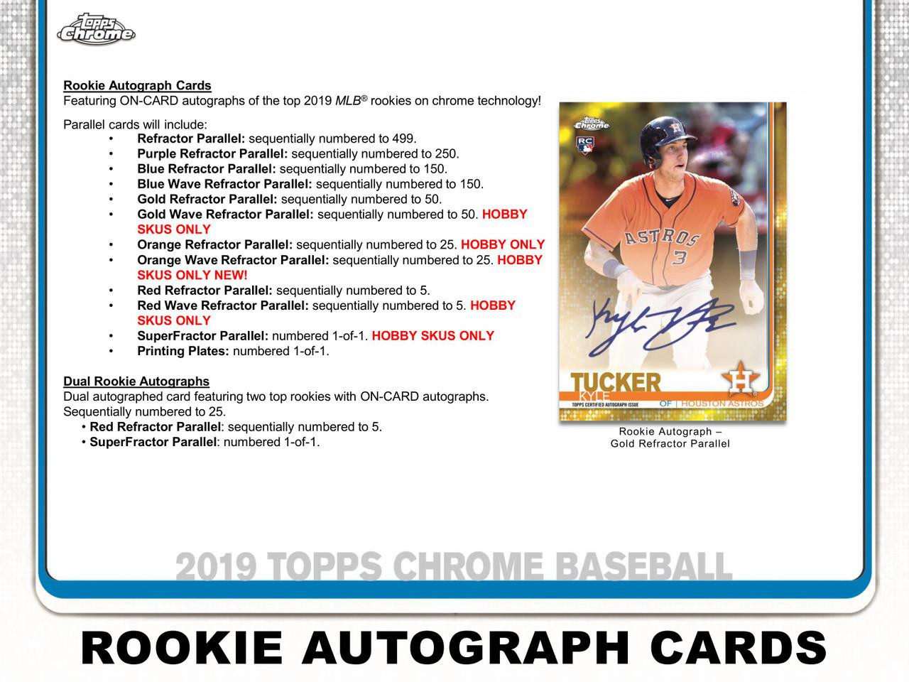 2019 Topps Chrome hobby box MLB選手の直筆サイン入 2019 Topps Chrome Baseball Hobby Box