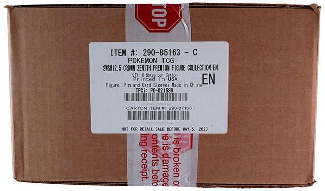 Pokemon Crown Zenith Premium Figure Collection 6 Box Case