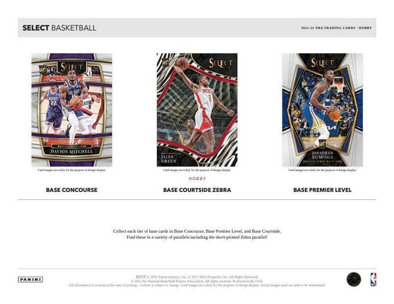 2021-22 Panini Select Basketball Hobby, Pack