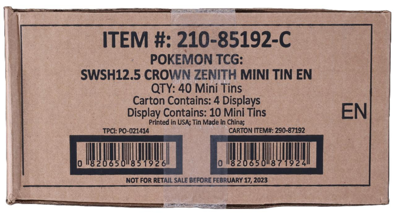 pokemon trading card game crown zenith mini tin With these stylish and sleek tins Pokemon Crown Zenith Mini Tin